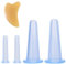 Schröpfgläser Set,Gesicht Vacuum Cup,Silikon Becher 4PC Anti Cellulite Becher Vakuum Saugnapf mit Gua Sha Facial Tool für Gesicht Hals Schröpfen Massage (Blau)
