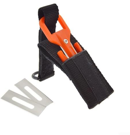 ChicBosom Lame spéciale de coupe pour plongée sous-marine, pointe émoussée, coupe-ligne, équipement de sécant pour une utilisation sous-marine (orange)
