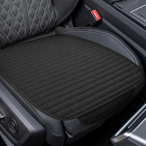 HIAHXC Cuscino universale per sedile auto, 60 x 49 cm, antiscivolo, traspirante, morbido e confortevole, per auto, SUV, furgoni, camion, accessori per auto (nero)