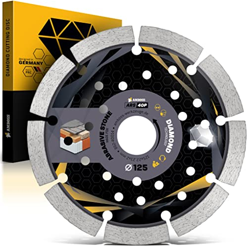 Amboss ARS 40P - Diamant-Trennscheibe Ø 125 mm x 22,2 mm - Sandstein/weiche Kalksteine/Estrich/Schamotte/Ziegel | Segmenthöhe: 10 mm (gesintert)