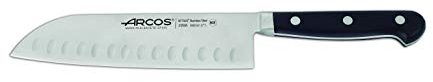 Arcos Opera - Cuchillo Santoku - Acero Inoxidable Forjado NITRUM 180 mm - Mango POM Color Negro