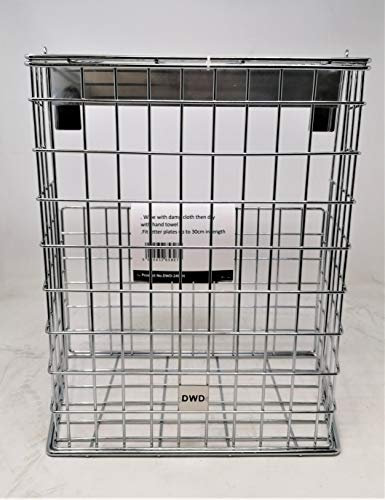 DWD Letter Box Cage Suitable for Most Door Types Including UPVC, Composite Doors in Chrome. No Screws Fixing Required Steel Mail Catcher Basket Pre assembled