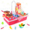 Diealles Shine Juguetes de Cocina, Juguetes para Fregadero de Cocina Lavaplatos Eléctrico Playhouse, con Canal, lavaplatos, Fregadero, Juegos de rol para niños, Regalo de imitación para niños (Rosa)
