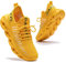 DANNTO Laufschuhe Herren Turnschuhe Damen Sneaker Leichte Atmungsaktiv rutschfeste Sportschuhe Gym Fitness Outdoor Schuhe Fashion Straßenlaufschuhe Gelb 40