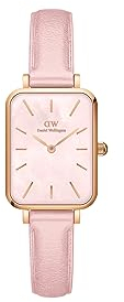 Daniel Wellington Women's Watch Quadro Cherry Blossom Pink DW00100636 Steel Leather Strap.