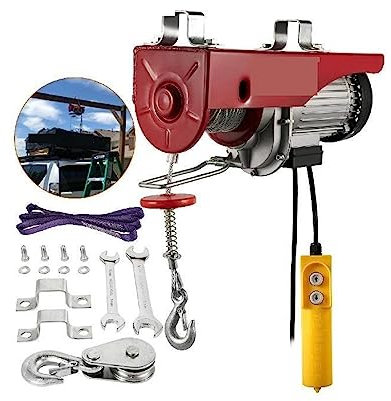 WQZStar Electric Winch Electric Hoist Winch Cable Lifting Engine Crane Remote Control Wire Hoist For Boat Car Scaffolding Garage Warehouse Lift