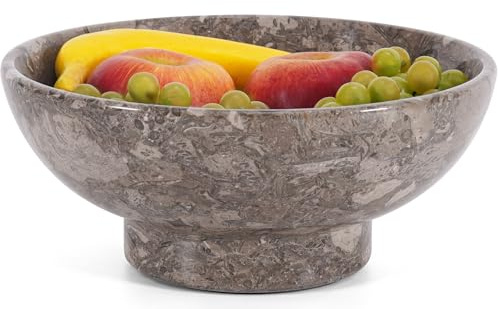 Radicaln, ciotola per frutta in marmo per bancone della cucina, 25,4 cm, ciotole decorative fatte a mano per decorare la casa, tavolo d'ingresso moderna ciotola per caramelle, ideale come piatto di