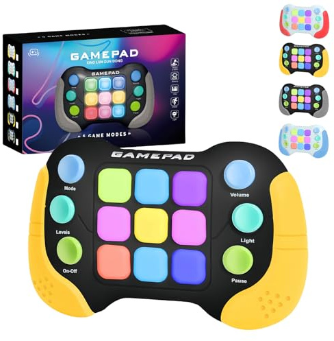 Quick Push Bubble Game Electrónico Amarillo,Máquina Juego Fidget para Sensory,Sensory Fidget Juguetes para el Autismo,Rompecabezas Rápida Juguete Mano para Aliviar Estrés Niños & Adultos