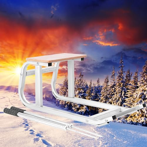 Schneeschlitten, Schneeschlitten, Outdoor-Eiswagen, Schlittschuhlaufwagen, selbstgebauter Eisschlitten, Kinderschlitten, zusammenklappbare Vintage-Schlittschuhe, Winterskiwagen, Eiskegel, Sc