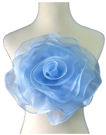 AMateschitz konstgjorda blommor tyg blommor brosch nål kläder tillbehör simulering blomma bröllop pyssel blommor handled blomma för fest alla hjärtans dag gör-det-själv dekoration ljusblå 26 cm