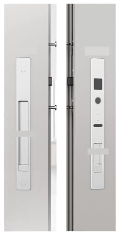 VEKELETE Serratura Intelligente for Porta Scorrevole Serratura biometrica con Impronta Digitale Tuya Smart Home Telecomando Bluetooth(Silver,Slider)