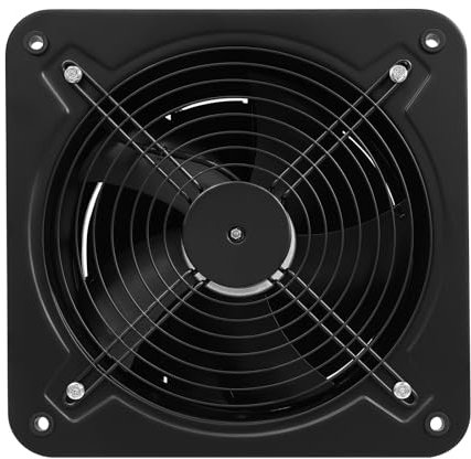 JJsdwin Ventilatore di scarico, 2677 m³/h, 107 W, aspiratore industriale per finestre, per cucina, bagno, garage, piano inferiore (dimensione piastra: 350 × 350 mm)
