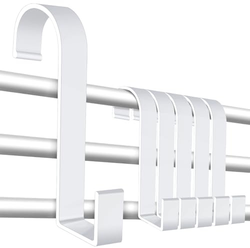 Caianwin 6 pièces crochets pour porte-serviettes radiateur blanc crochets de radiateur crochets en S crochets polyvalents pour salle de bain, cuisine