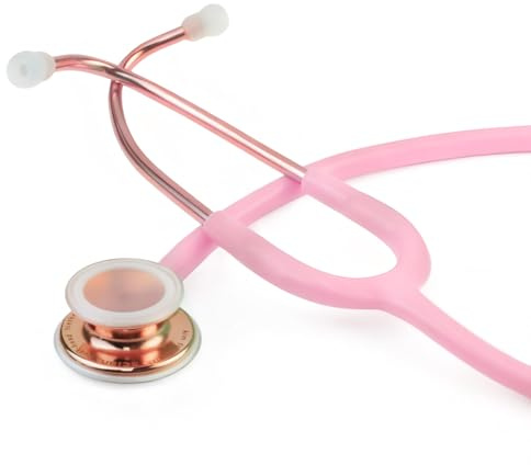 SCIAN Dual Head Stethoscope with Ear Tips, Professional Stethoscopes for Doctors, Nurses, Medical Nursing Students, Clinical Student Use, Classic Stainless Steel Stethoscope Kit, Pink Tube