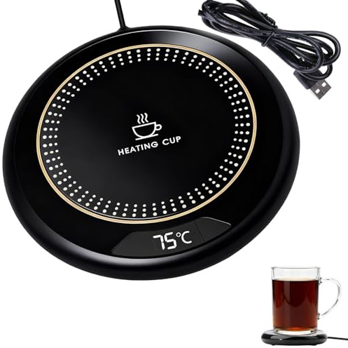 Kaffeetassenwärmer USB, Tassenwärmer mit 3 Temperaturstufen, Smart Automatischer Abschaltung, Energiesparender Teewärmer & Getränkewärmer für Büro und Zuhause