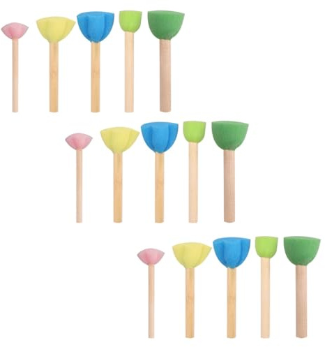 BESPORTBLE Tampons Éponge à Peindre pour Garçon et Filles 15 Pièces DIY, Matériel Peinture Éducatif Lavable, Outil Créatif pour Dessin et Activités Artistiques Enfantines