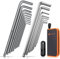 Neoteck 18Pcs Clé Allen avec Tête Sphérique & Clé Torx en Acier S2 Chromé 1.5mm-10mm, T10-T50 avec Poignée en T Clé Métrique Hexagonal Clé Allen à Étoile avec Boîte de Rangement
