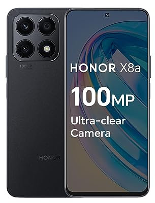 HONOR X8a Mobile Phone Unlocked, 100MP Triple Camera, 6.7 90Hz Fullview Display, 6 GB+128 GB, Android 12, Dual SIM, Midnight Black