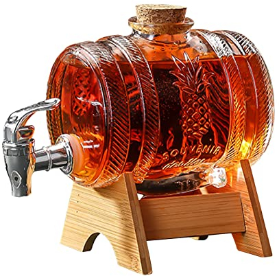 Jarra de whisky, dispensador de bebidas en forma de barril de 3 litros, decantador de barril con grifo, dispensador de alcohol, ideal para vino, whisky, cerveza, ron, regalos para novio, marido, padre