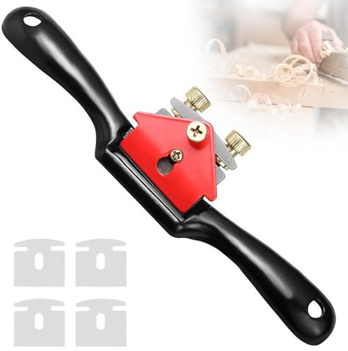 FORYNXHWIN 9” Adjustable Spokeshave, Wood Plane, Hand Planers for Wood with 4 Replacement Blades, Woodworking Tools for Woodworking and Manual DIY Enthusiasts
