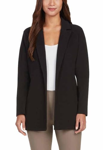 Matty M Women's Knit Boyfriend Blazer (US, Alpha, Medium, Regular, Regular, Black)