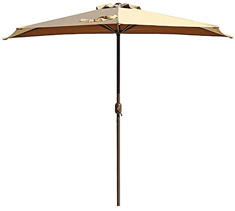 WDWDW Sombrilla de Playa semicircular para el hogar, contra la Pared, Multifuncional, Resistente a la Lluvia, Parasol sin Base, sombrilla de jardín con manivela Abierta, 2,7 m