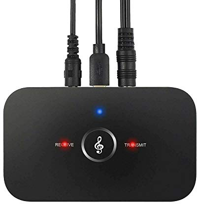 Western Gadget® Receptor transmisor Bluetooth 4.1 2 en 1, adaptador de audio HiFi inalámbrico de 3.5 mm AUX y RCA, convertidor Bluetooth para TV, PC, estéreo doméstico, avión, auriculares, manos