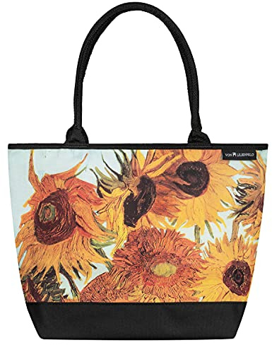 VON LILIENFELD Handtasche Damen Kunst Motiv Vincent van Gogh Sonnenblumen Shopper Maße L42 x H30 x T15 cm Strandtasche Henkeltasche Büro
