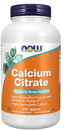 NOW Foods Supplements, Calcium Citrate with Vitamin D, Magnesium, Zinc, Copper, and Manganese, 250 Tablets