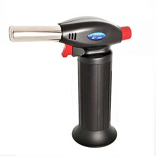KATSU Chalumeau de Cuisine, Mini Chalumeau à Gaz de Cuisine avec Flamme Réglable, Butane Rechargeable, pour la Cuisson, la Cuisson, le Soudage, le Chauffage, le Brûleur de Mauvaises Herbes