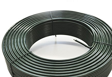 Spanndraht 55 m Ring, Ø 3,8 mm stark, inkl. PVC-Mantel grün, Drahtkern Ø 2,6 mm
