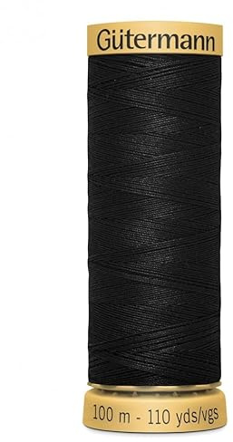 Gutermann Natural Cotton Sewing Thread 100m Black 5201 - Each