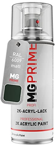MG PRIME RAL 6009 Verde abeto/Fir green mate Bote de spray acrílico de 2 componentes aerosol 400 ml de secado rápido