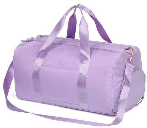 MABROUC Sac de Sport pour Femme, Sac de Sport pour Salle de Sport avec Poche Humide et Compartiment à Chaussures, Sac de Voyage pour la Nuit, C Violet., M