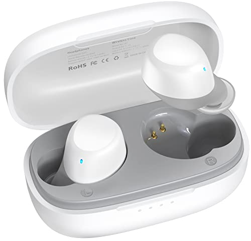 TOZO A1 In-Ear Kopfhörer Kabellos Bluetooth 5.3 mit 2 Mikrofonen für KI-Anrufe, App-Steuerung, 30 Std. Wiedergabe, IPX5 Wasserdicht, Tiefer Bass, Leicht und Bequem für kleine Ohren – Weiß
