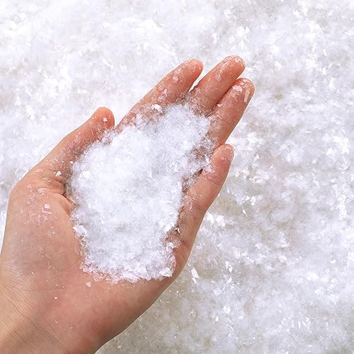 Aoriher Christmas Fake Snow Decoration Glitter Metallic Foil Confetti Snows for Crafts Flakes Flocking Artificial Snow for Christmas Tree Village New Year Party Decor(0.55 Pound)