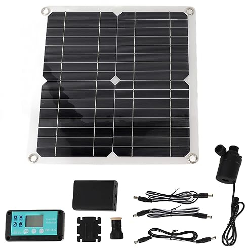 Solar Water Fountain Kit - 22W Outdoor Pump With 50W 12V Panel, Battery Box & MPPT Controller for Pond, Garden, Pool, Fish Tank, Patio