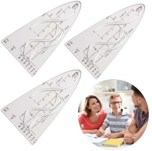 3stück Parabelschablone, Normalparabel Schablone, Normalparabel, Parabel, Parabel Schablone, Parabel Lineal, Parabelschablone Mathe, Für Studenten Büro Designer Malerei