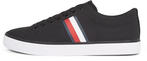 Tommy Hilfiger Uomo Sneakers Vulcanizzate Core Stripes Mesh Profilo Basso, Nero (Black), 42