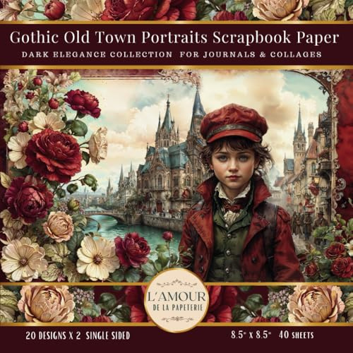 Gothic Old Town Portraits Scrapbook Paper: Dark Elegance Collection for Journals & Collages