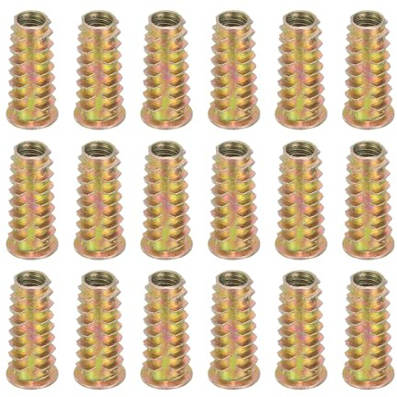 sourcing map 18 Pcs Threaded Inserts for Wood, Zinc Alloy M8 Thread Inserts Nuts Hex Socket Drive Screw 30mm Length for Furniture, Cabinet, Tables and Chairs