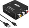 Adaptador RCA a HDMI, 1080P AV a HDMI, convertidor RCA compuesto CVBS, adaptador AV a Hdmi con alimentación USB-C para Wii PS2 PS3 Xbox SNES N64 VHS VCR Reproductor de DVD