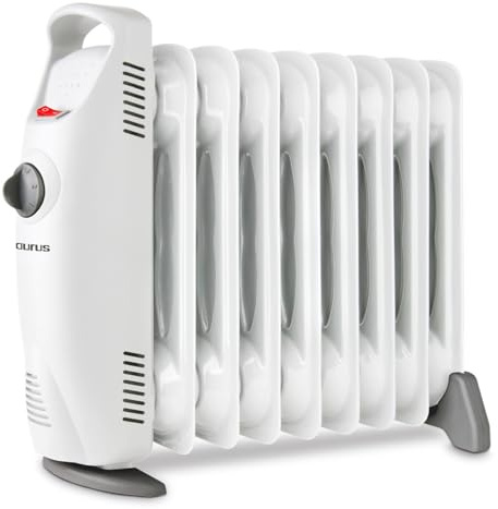 Taurus – Radiatore Elettrico a Olio Masai 1000 | 9 Elementi | Ultra compatto | Termostato regolabile | 3 livelli di calore | Protezione da surriscaldamento | Tecnologia Termo TECH | Spegnimento totale