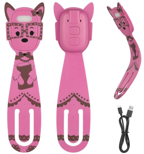 OSDUE Lampe de Lecture Livre, Rose Mini Lampe et Marque-Page LED 2 en 1 Lampes de Lecture pour les Amateurs de Livres Torche Adultes et Enfants Cadeau Lecteurs, 3 Modes et 5 Niveaux de Luminosité