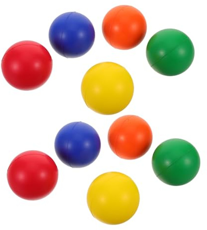 Toyvian Jeu de Plage Paddleball 6 Cm Coloré en 10 Pièces Balle Rebondissante en Plastique pour Garçon et Filles et Adultes Activités Plein Air Loisirs Estivaux