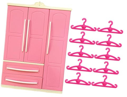 BEALIFE Armoire de Rangement pour poupée, Durable et sûre, avec 10 cintres Inclus pour vêtements et Bijoux. , avec Cintre Droit , 18.2 x 7 x 25.8 cm
