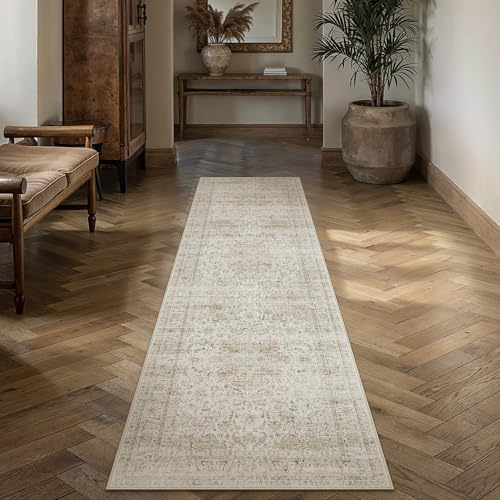 HUGEAR Alfombra Pasillo 80x400cm Beige Vintage