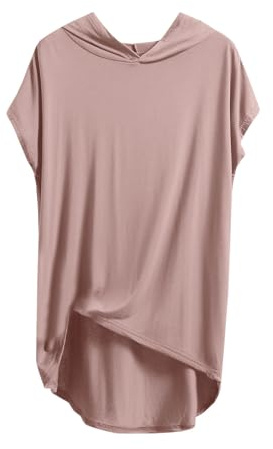 Femme Tee Shirt Coton à Manches Courtes Tshirt de Sport Été T Shirt à Capuche Long Vêtements Ample Vetement Chic Habit Ete Haut Décontracté Teeshirt Respirant Leger Tee-Shirt
