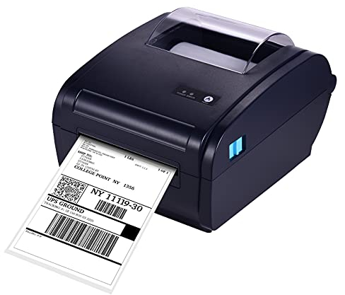Matybobe Thermal -Etikettendrucker Desktop Für 4x6 Versandpaketetikett Hohe Geschwindigkeit 160 mm/s USB & BT -Verbindung Drucker Label Maker -Aufkleber Max.110 mm Papierbreite