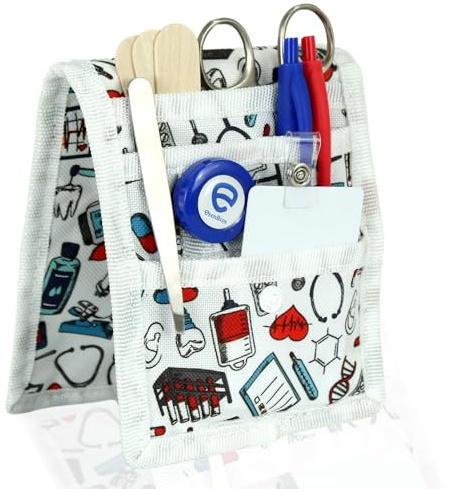 ErenBros® Salvabolsillos Enfermería Con Imán- Organizador Bolsillo - Escritorio - Accesorios Enfermera (Enfermeria Blanco)
